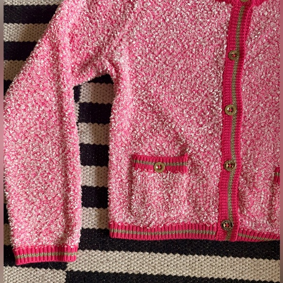Lilly Pulitzer pink sparkle cardigan sweater-L- size down recommended - Picture 6 of 10